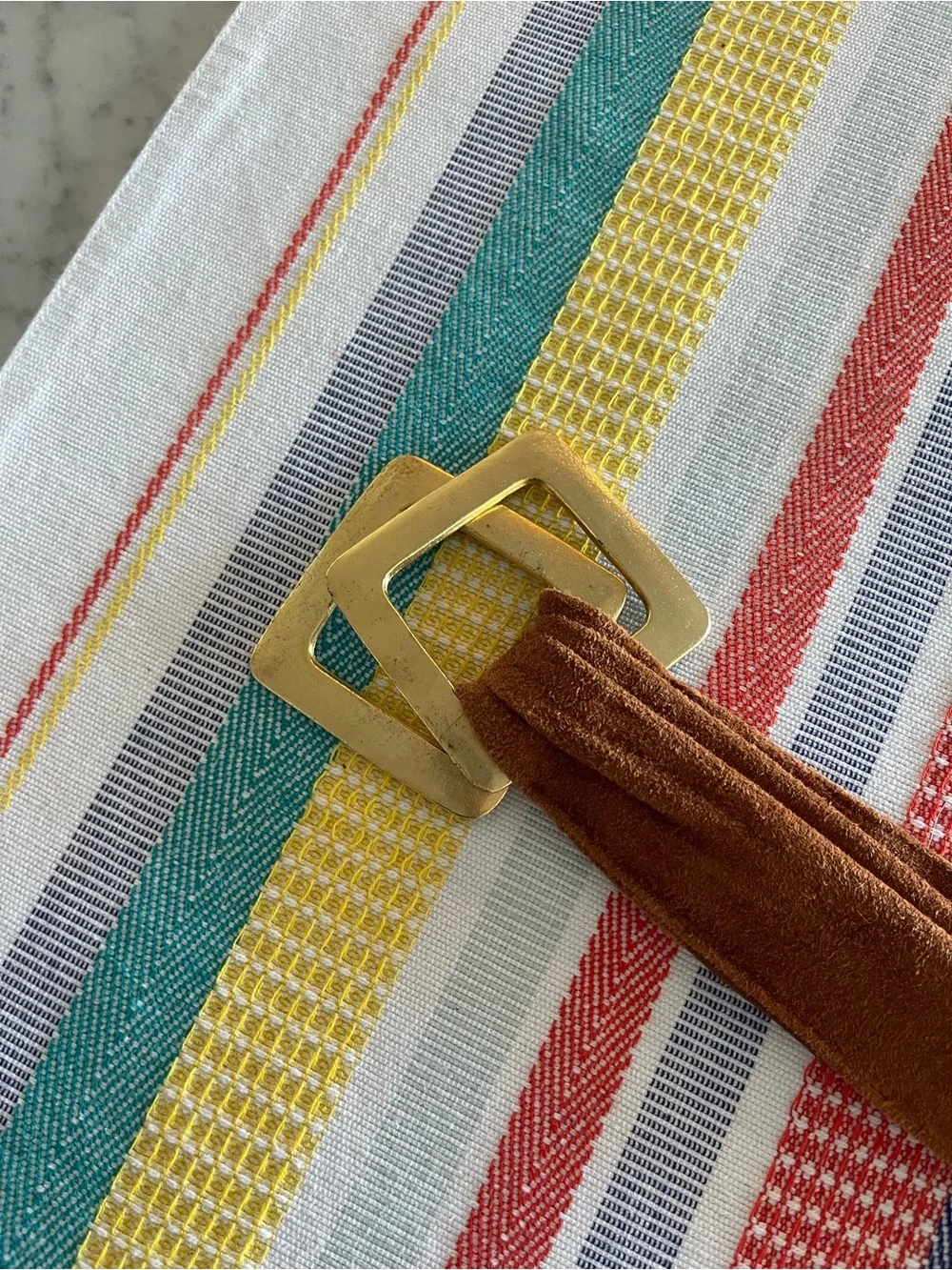 Brown suede belt